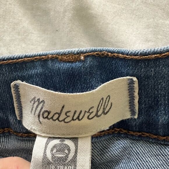 Madewell 9 Inch High Rise Skinny Crop Jeans Delmar Wash Distressed Size 29 - Picture 12 of 15